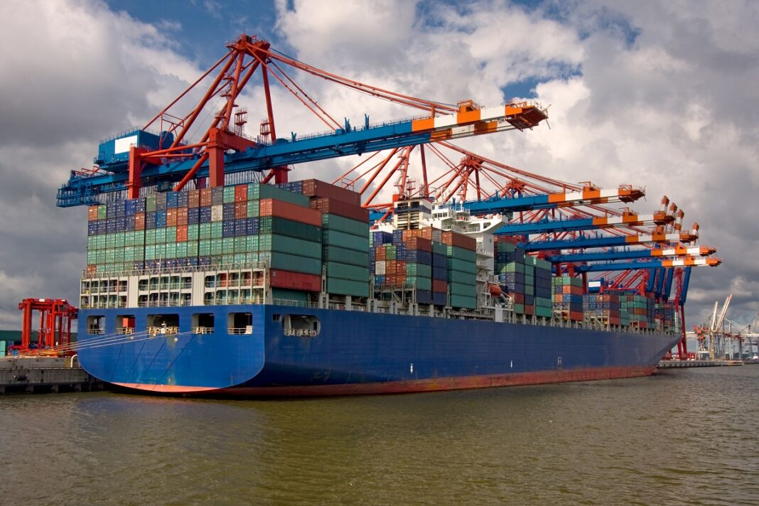 statek, kontenerowiec, eksport