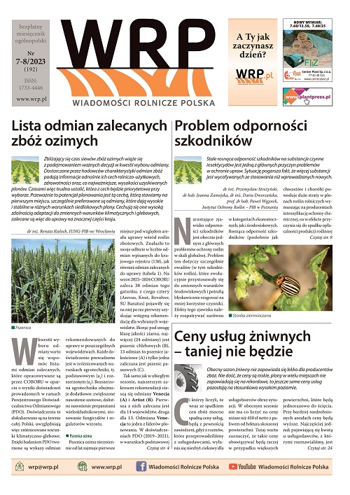 WRP nr 192 - wiadomości rolnicze polska - okładka